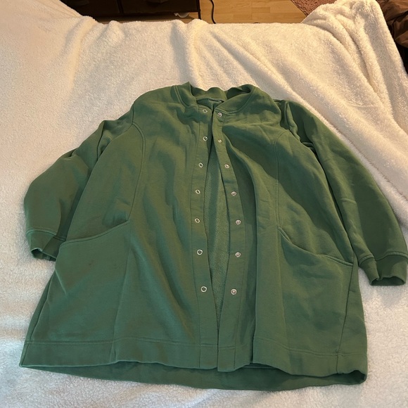 Green Snap-Button Sweat Jacket - Blair - Picture 1 of 2
